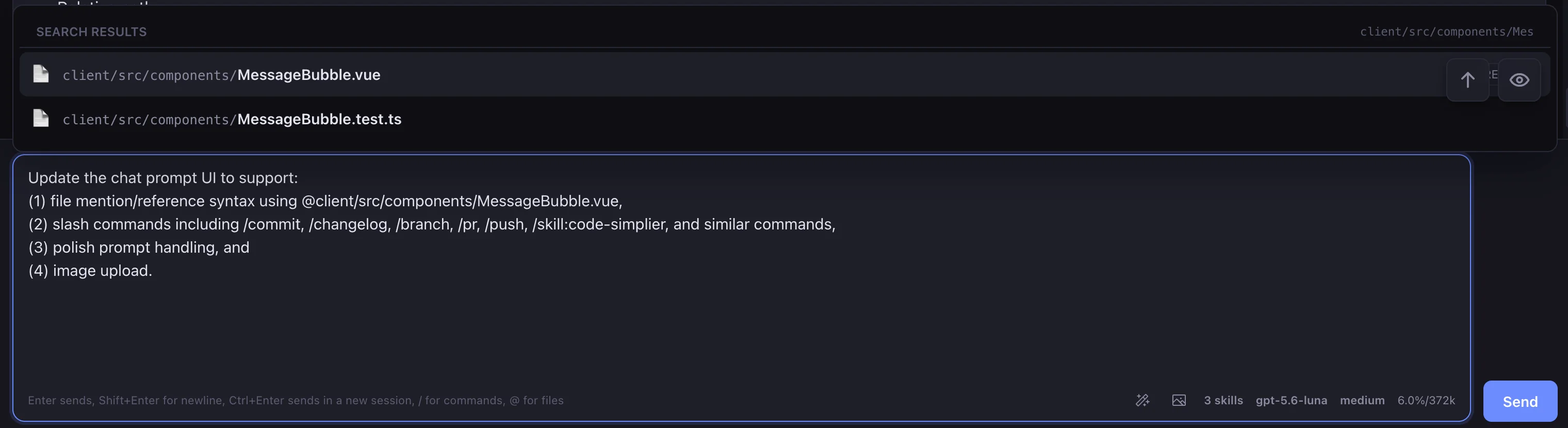Pi Cloud message composer with commands and attachments