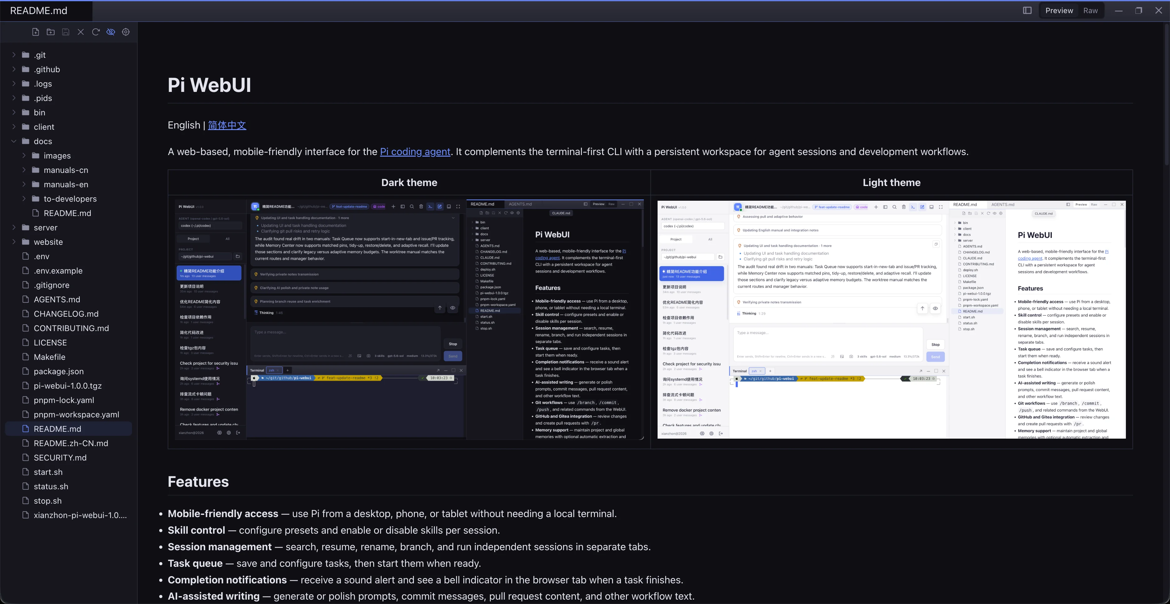 Pi Cloud maximized editor